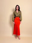 Bolero in lino color cachi 