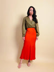 Bolero in lino color cachi 