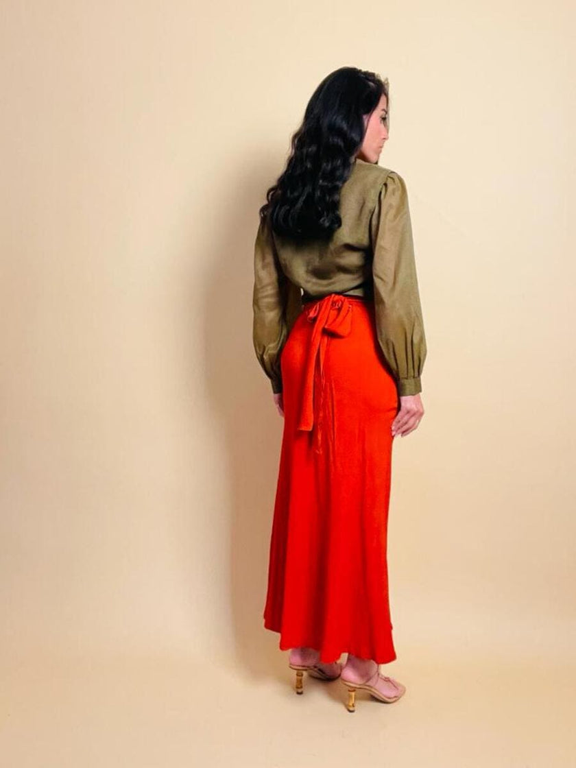 Bolero in lino color cachi 