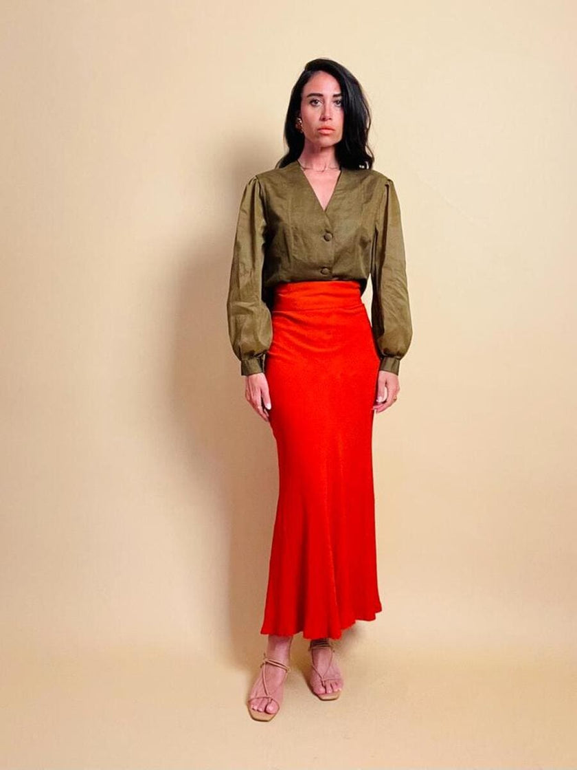 Bolero in lino color cachi 