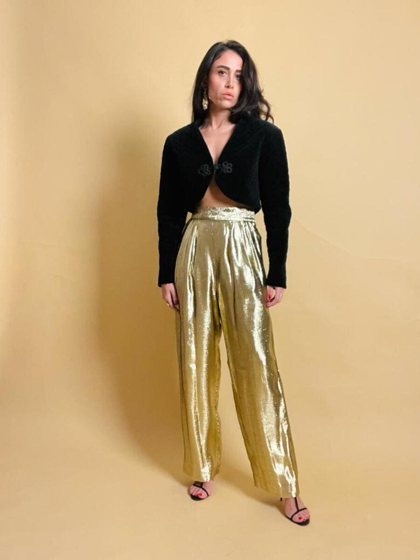 Bolero in velluto nero matelassé