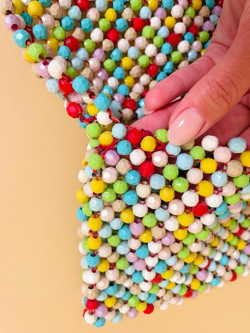 Borsetta di perline multicolor