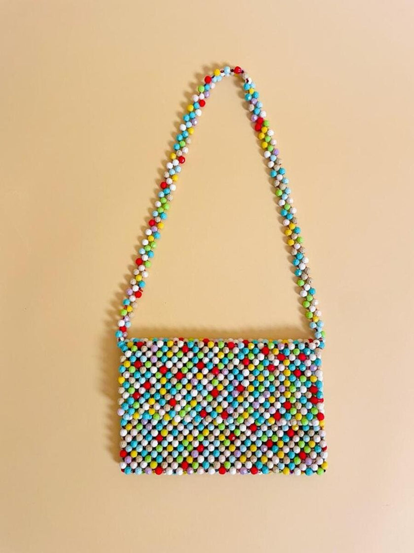 Borsetta di perline multicolor