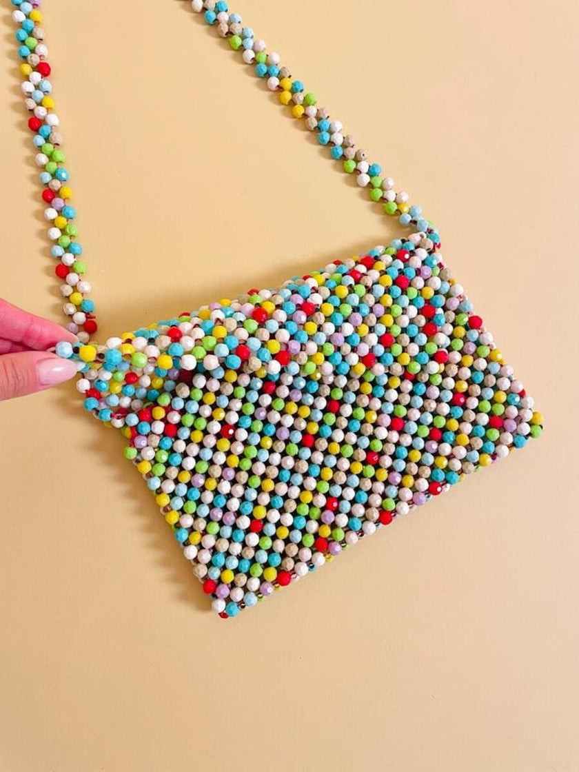 Borsetta di perline multicolor