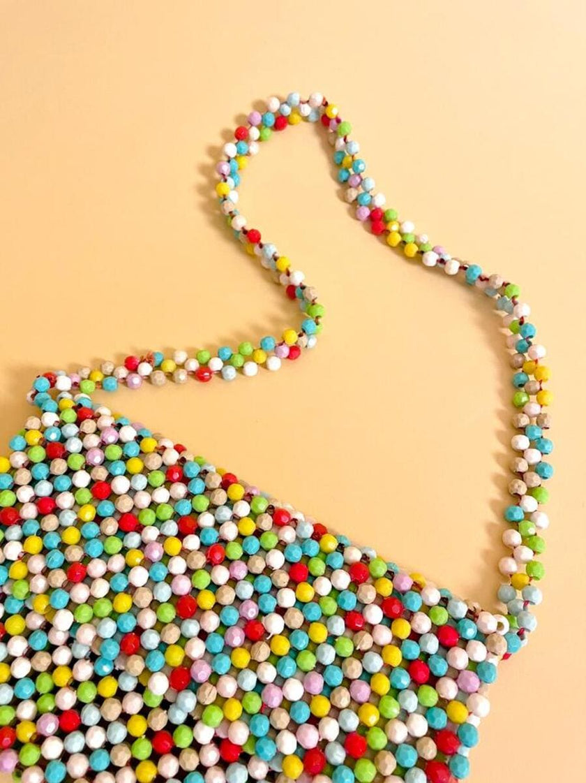 Borsetta di perline multicolor