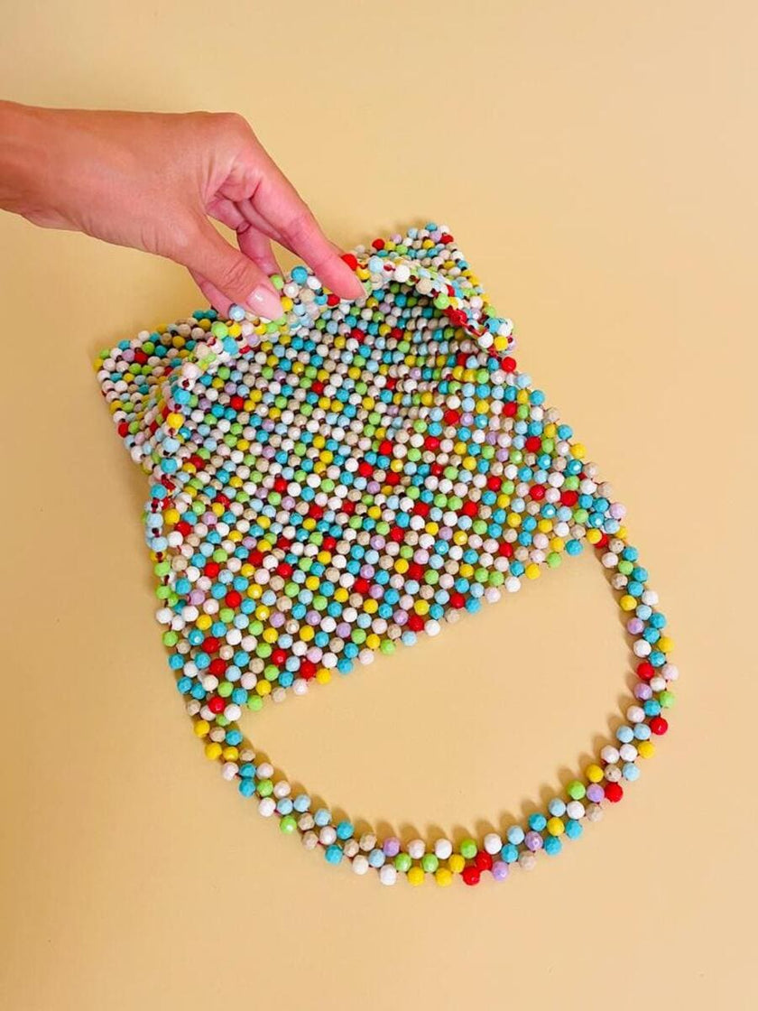 Borsetta di perline multicolor