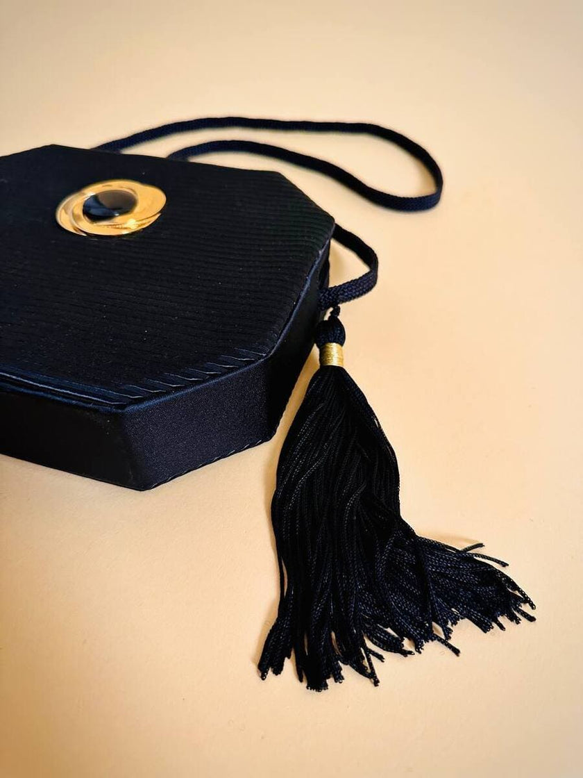 Borsa ottagonale in raso e tessuto canneté “Lanvin”