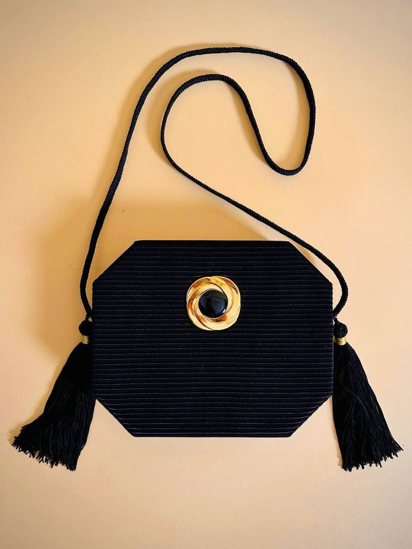 Borsa ottagonale in raso e tessuto canneté “Lanvin”