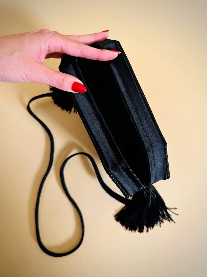 Borsa ottagonale in raso e tessuto canneté “Lanvin”