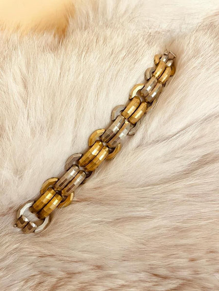 Bracciale a maglie sfaccettate gold e silver