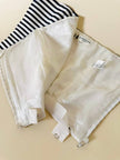 Bustier in tessuto canneté bianco a righe nere “Lanvin”