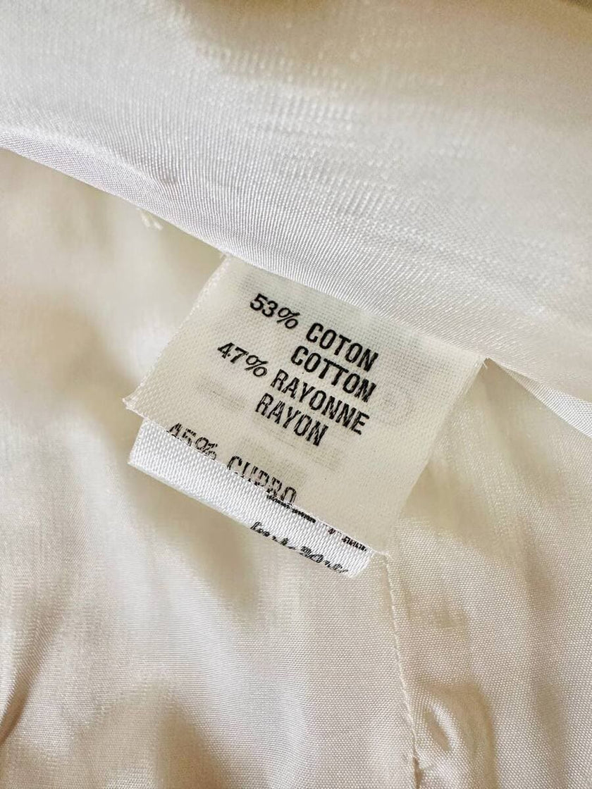 Bustier in tessuto canneté bianco a righe nere “Lanvin”