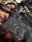 Bustier in pizzo nero e raso ruggine 