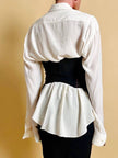 Bustier in pizzo nero e raso ruggine 