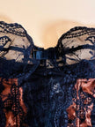 Bustier in pizzo nero e raso ruggine 