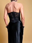 Bustier in pizzo nero con ricamo in paillettes “Ritmo by La Perla”