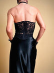 Bustier in pizzo nero con ricamo in paillettes “Ritmo by La Perla”