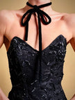Bustier in pizzo nero con ricamo in paillettes “Ritmo by La Perla”