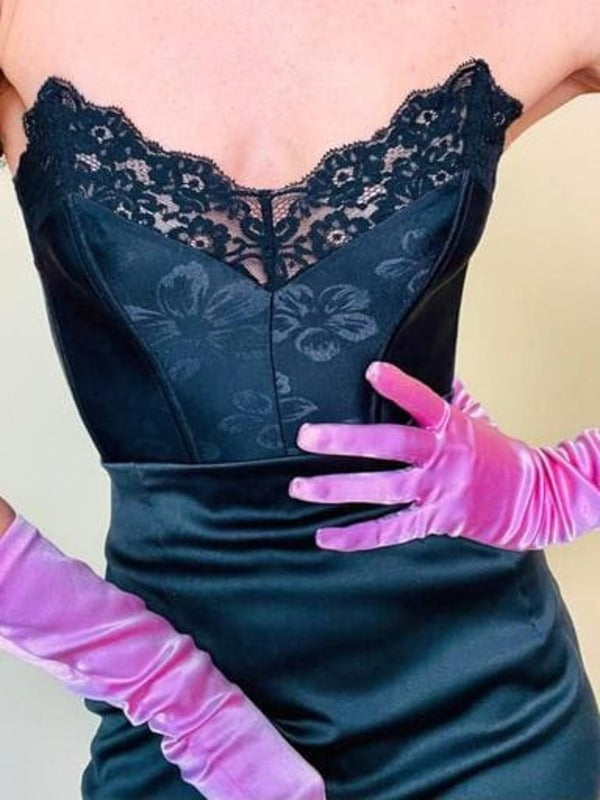 Bustier nero con dettaglio in pizzo 