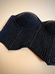 Bustier nero ricamato con perline in tinta