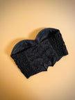 Bustier in pizzo nero ricamato con paillettes multicolor