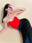 Bustier rosso Balmain