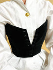 Bustier in velluto nero con scollo a cuore