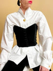 Bustier in velluto nero con scollo a cuore