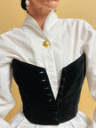 Bustier in velluto nero con scollo a cuore