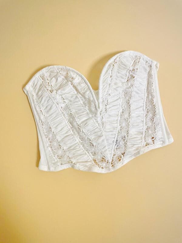Bustier in pizzo bianco La Perla