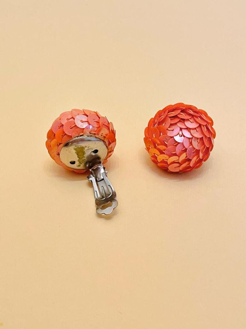 Button clip in paillettes rosa pesca