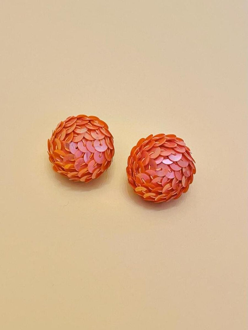 Button clip in paillettes rosa pesca