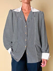 Camicia a righe bianche e blu “Nina Ricci”