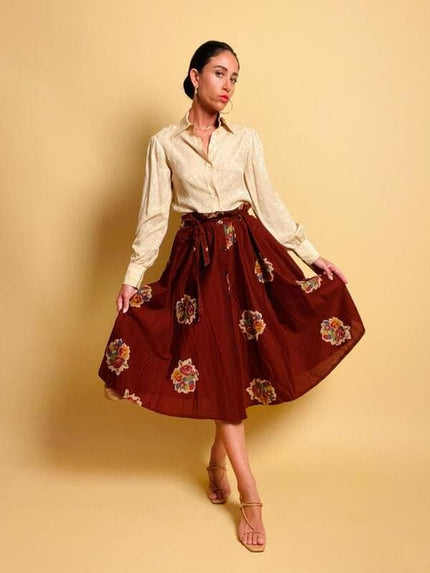 Camicia Valentino in seta jaquard beige