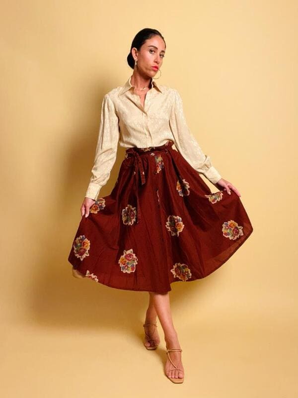 Camicia Valentino in seta jaquard beige