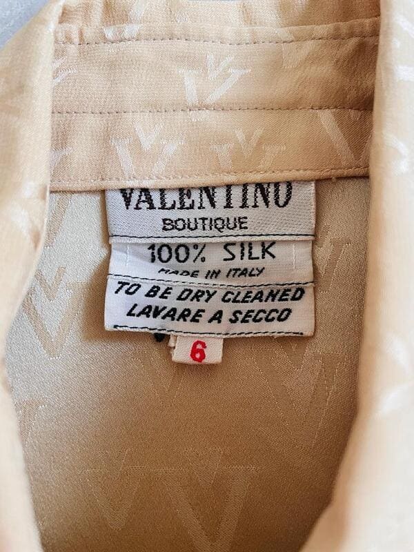 Camicia Valentino in seta jaquard beige
