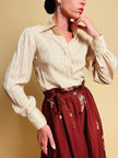 Camicia Valentino in seta jaquard beige