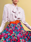 Camicia in seta Jaquard lilla