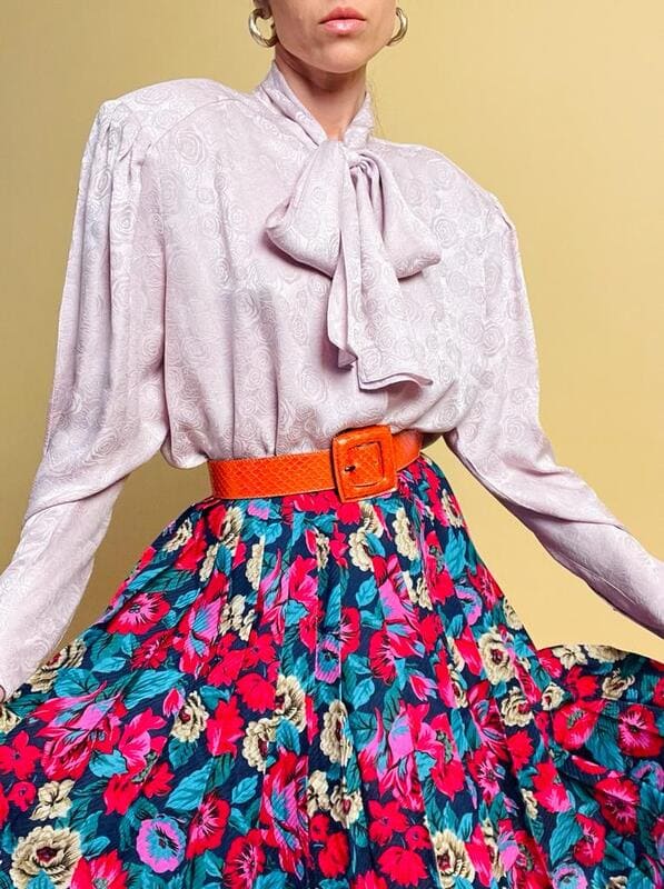 Camicia in seta Jaquard lilla