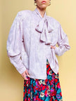 Camicia in seta Jaquard lilla