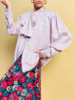 Camicia in seta Jaquard lilla