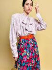 Camicia in seta Jaquard lilla