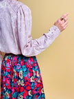 Camicia in seta Jaquard lilla