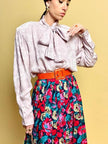 Camicia in seta Jaquard lilla