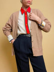 Camicia bianca con motivi barocchi multicolor Mario Pucci Cecconi