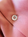 Camicia con fiocco al collo in raso di seta rosa 