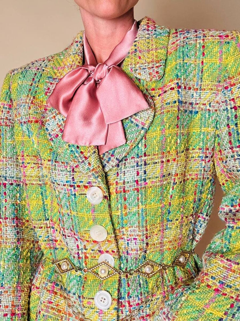 Camicia con fiocco al collo in raso di seta rosa 