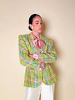 Camicia con fiocco al collo in raso di seta rosa 