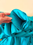 Camicia con fiocco al collo in raso di seta verde Caraibi “Ivana Zanini”