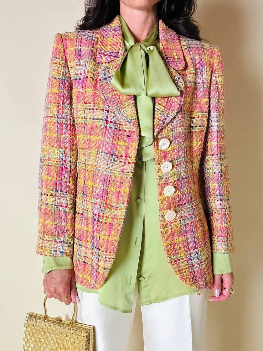 Camicia con fiocco in raso di seta verde pistacchio “Gucci”